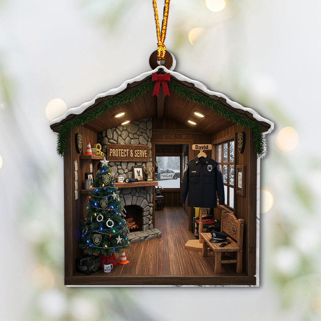 Police Christmas Home - Personalized Police Officer Ornament