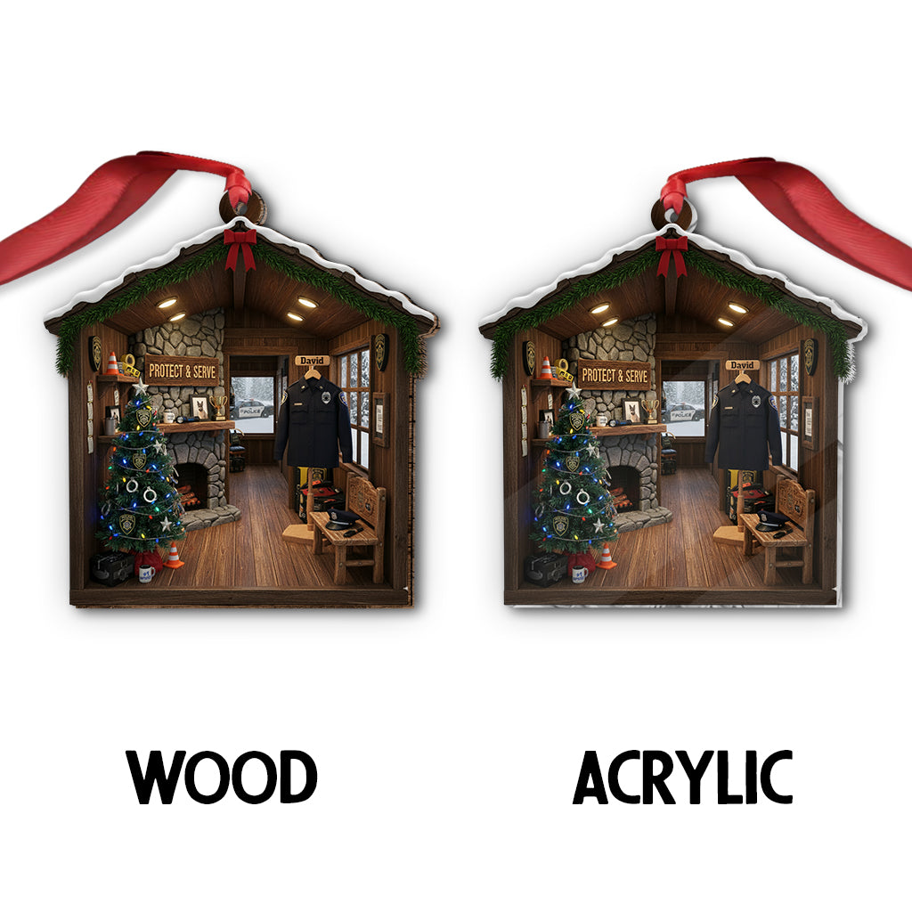 Police Christmas Home - Personalized Police Officer Ornament