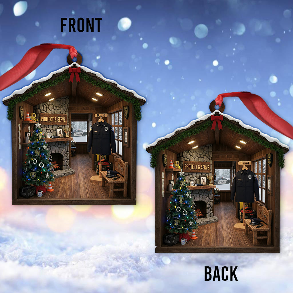 Police Christmas Home - Personalized Police Officer Ornament