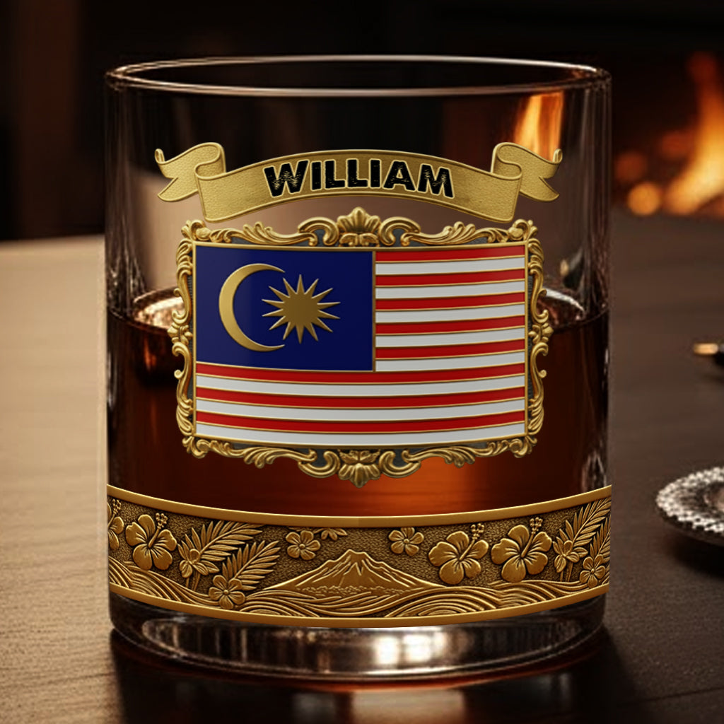 Flag of Malaysia - Personalized Expats Whiskey Glass