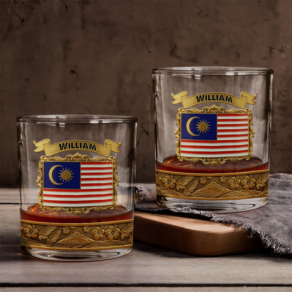 Flag of Malaysia - Personalized Expats Whiskey Glass