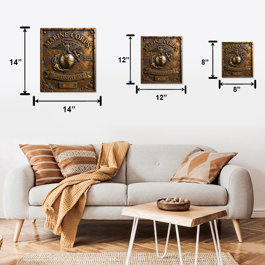 250th Anniversary - Personalized Veteran Cut Metal Sign