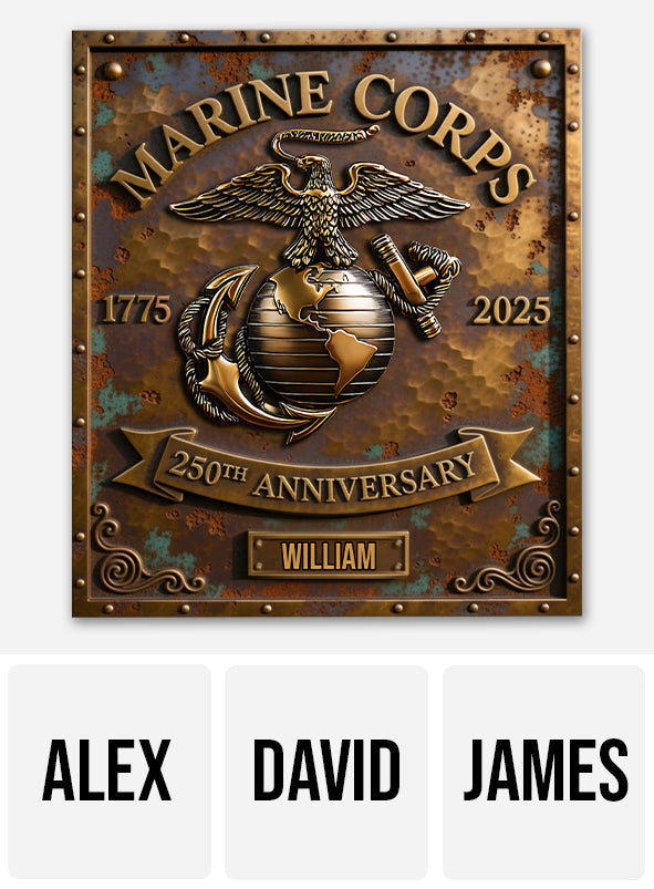 250th Anniversary - Personalized Veteran Cut Metal Sign