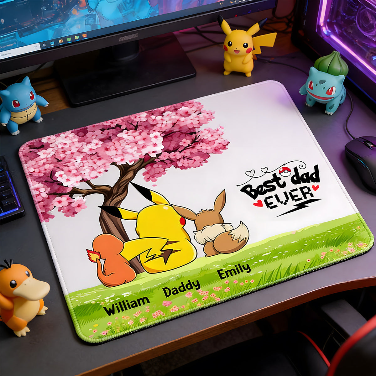 Best Dad Ever - Personalized Monster Trainer Mouse Pad