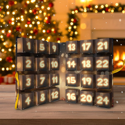 Rocking Around The Christmas Tree - Personalized Bluey Folded Advent Calendar With Ornaments
