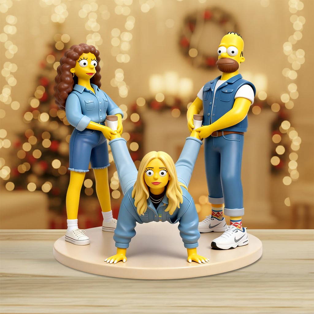 Custom Yellow Skin People From Real Photos - Personalized Cartoon Family Custom Shaped Acrylic Plaque
