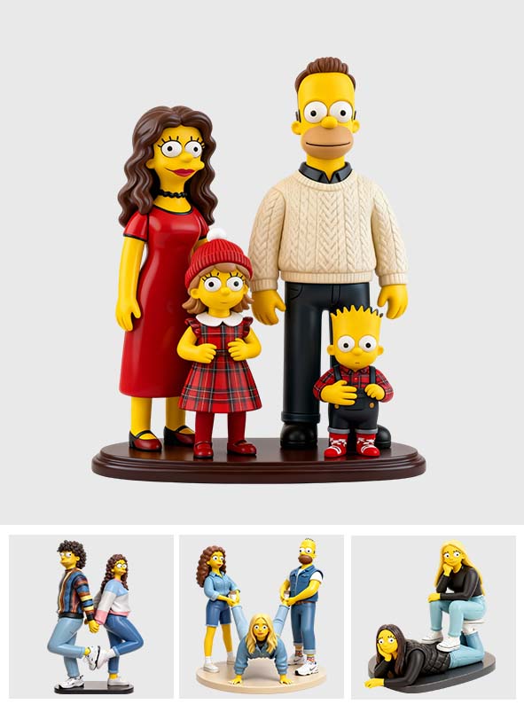 Custom Yellow Skin People From Real Photos - Personalized Cartoon Family Custom Shaped Acrylic Plaque