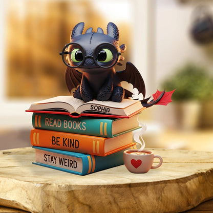 Dragon & Book - Personalized Book Custom Shaped Acrylic Plaque