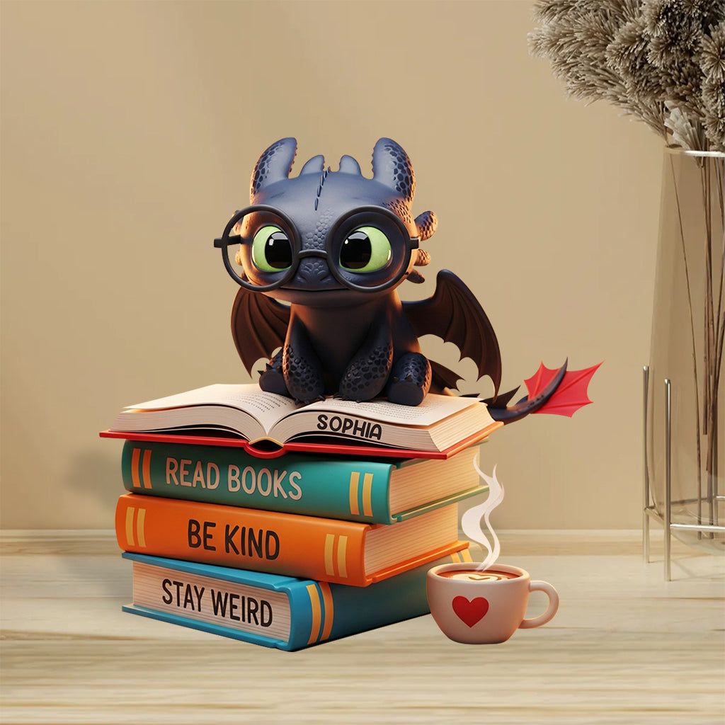 Dragon & Book - Personalized Book Custom Shaped Acrylic Plaque