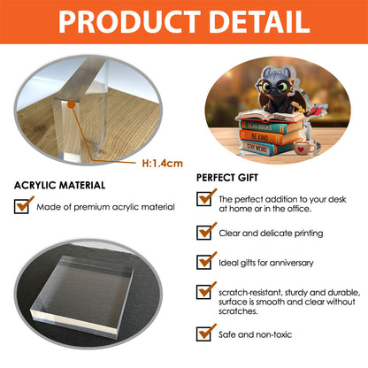 Dragon & Book - Personalized Book Custom Shaped Acrylic Plaque