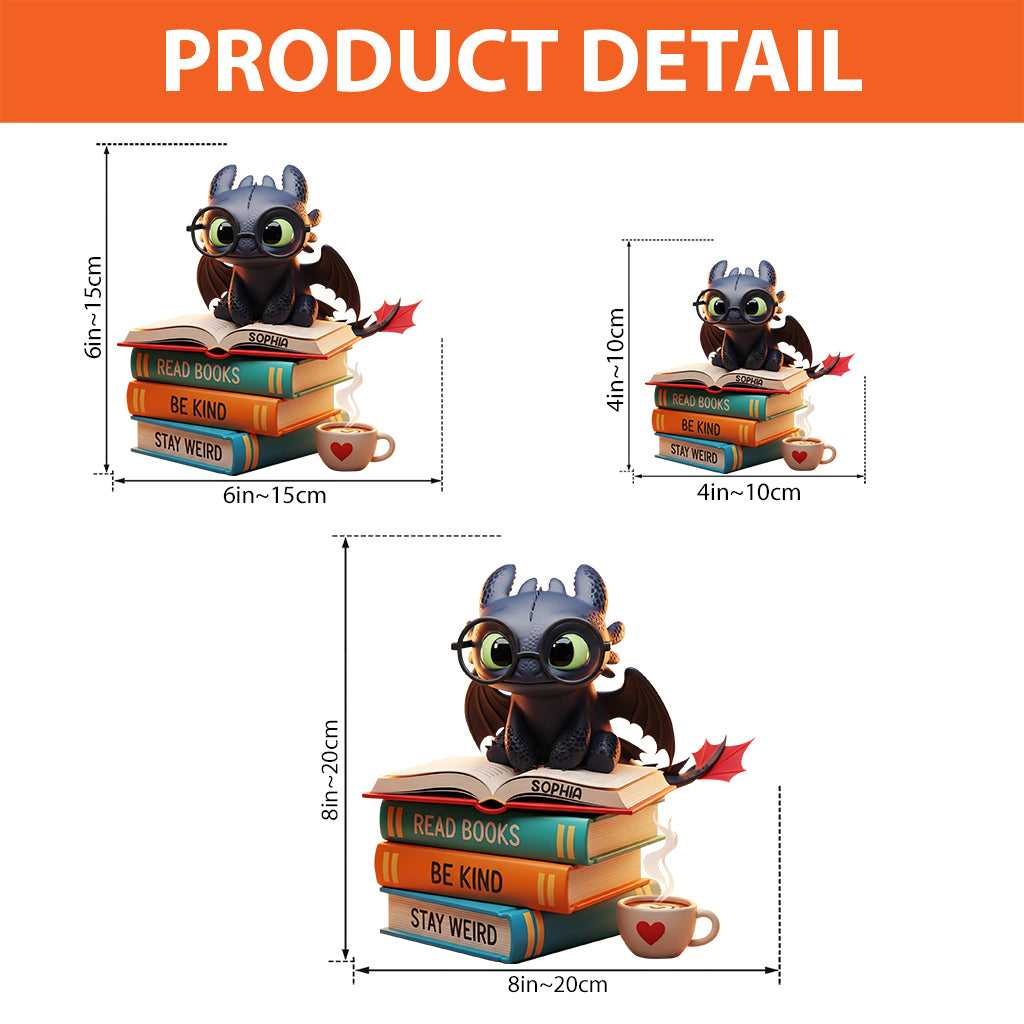 Dragon & Book - Personalized Book Custom Shaped Acrylic Plaque