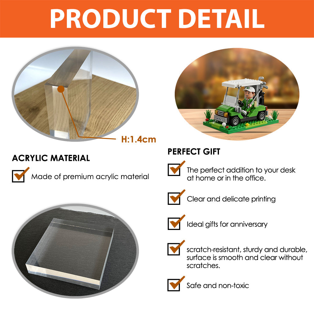 Gift For Golfers - Personalized Golf Custom Shaped Acrylic Plaque