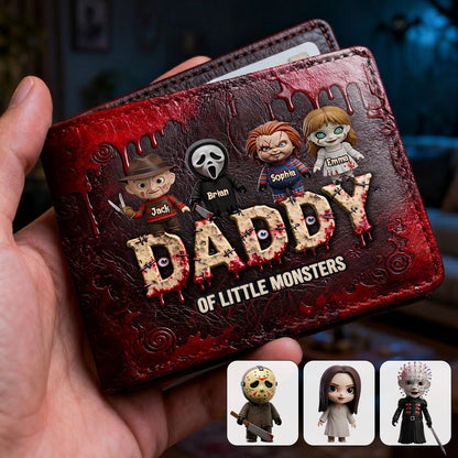 Daddy Of Little Horrors - Personalized Horror Character Leather Wallet