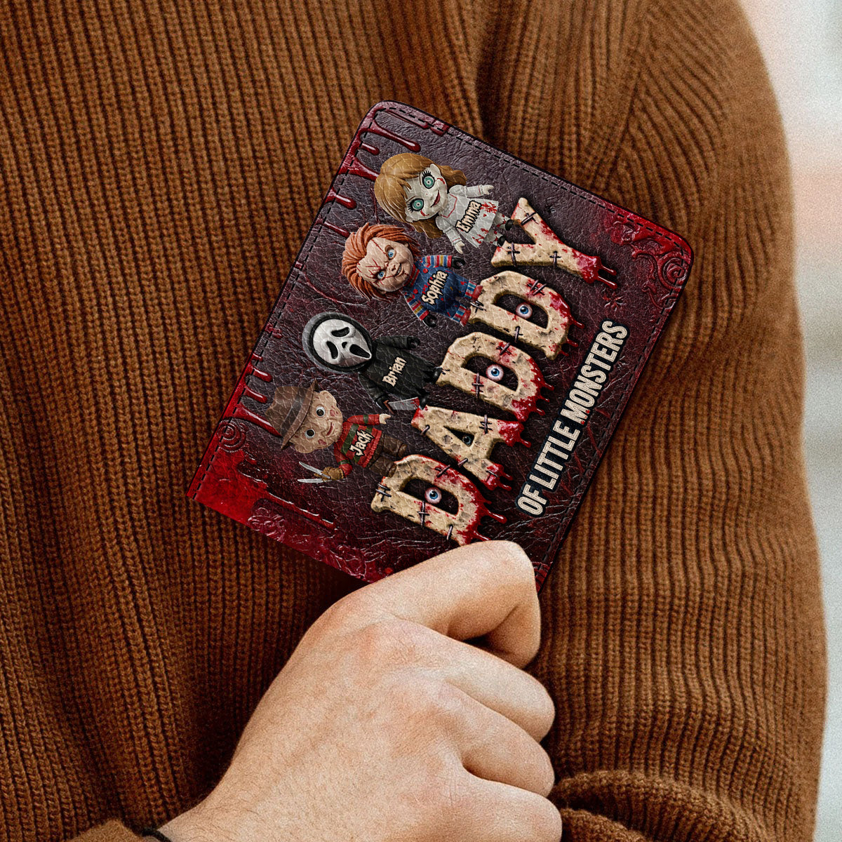 Daddy Of Little Horrors - Personalized Horror Character Leather Wallet