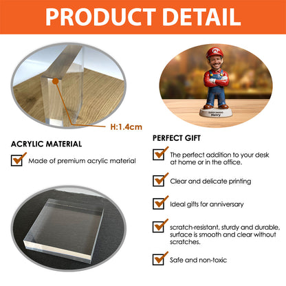 Super Daddio - Perfect Father's Day Gift - Personalized Super Plumber Custom Shaped Acrylic Plaque