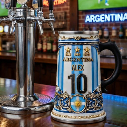 Argentina Champion 2026 - Personalized Soccer Beer Stein