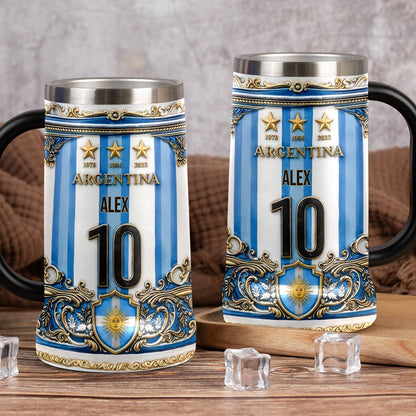 Argentina Champion 2026 - Personalized Soccer Beer Stein