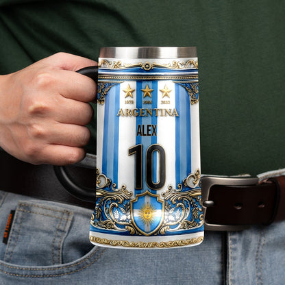 Argentina Champion 2026 - Personalized Soccer Beer Stein
