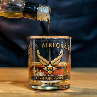 Fly-Fight-Win - Personalized Veteran Whiskey Decanter Set