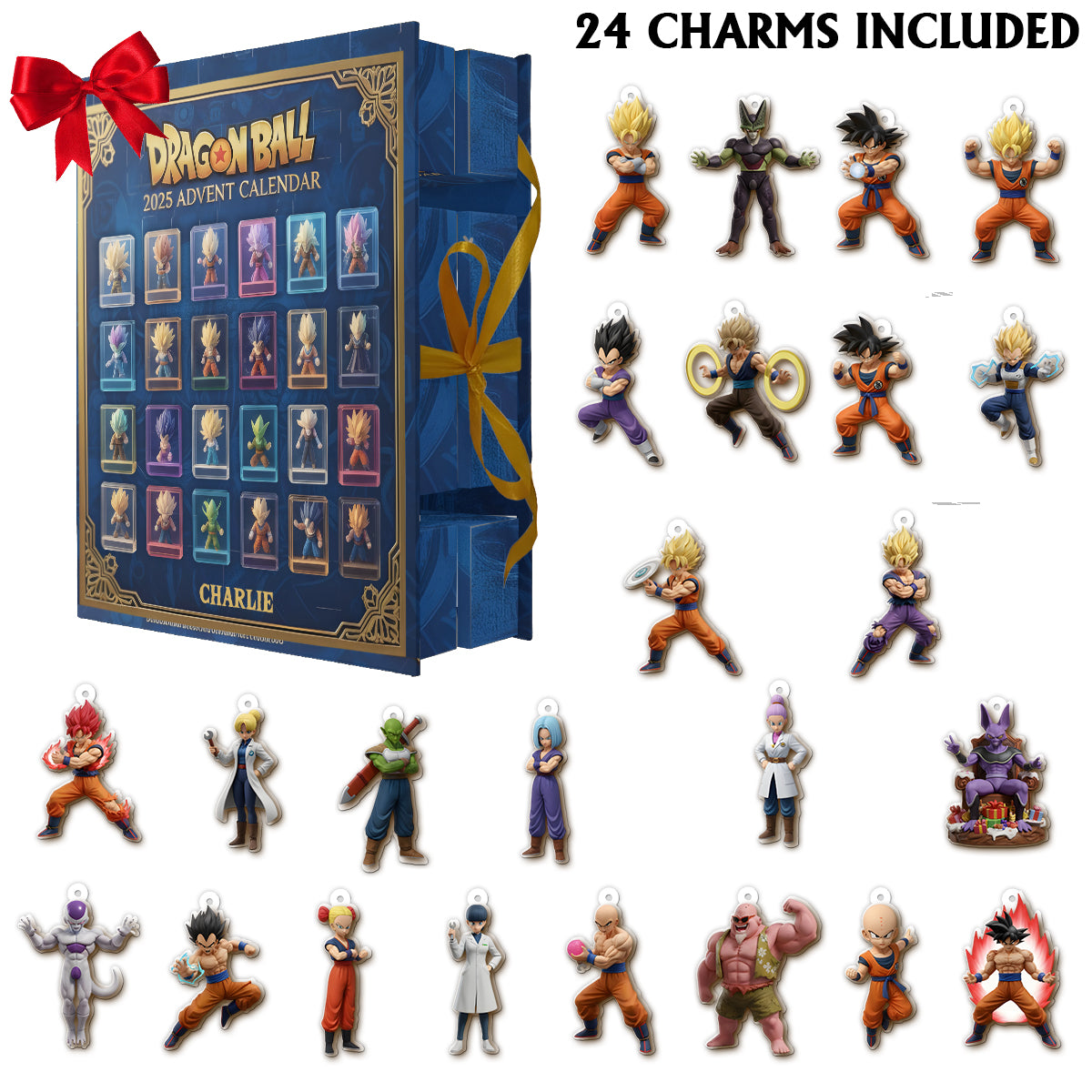 Orange Ball Cartoon - Personalized Seven Balls Folded Advent Calendar With Ornaments
