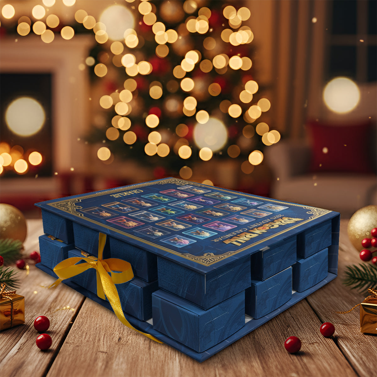 Orange Ball Cartoon - Personalized Seven Balls Folded Advent Calendar With Ornaments