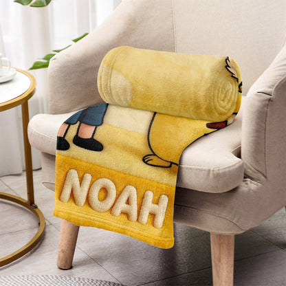 Cute Yellow Pika Mouse - Personalized Monster Trainer Blanket