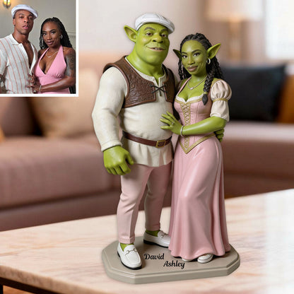 Ogre Characters, Cartoon Couple - Personalized Custom Shaped Acrylic Plaque