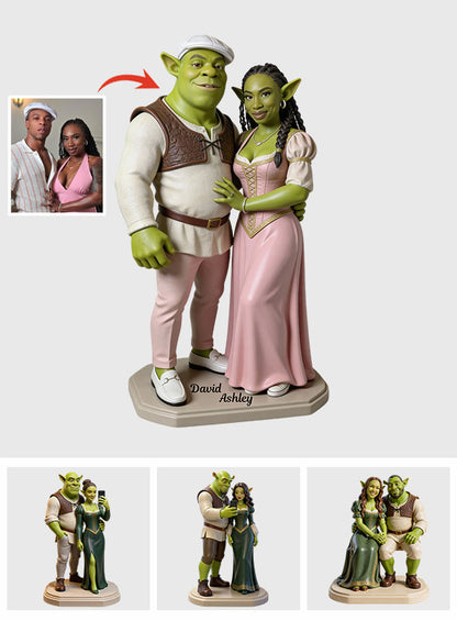 Ogre Characters, Cartoon Couple - Personalized Custom Shaped Acrylic Plaque