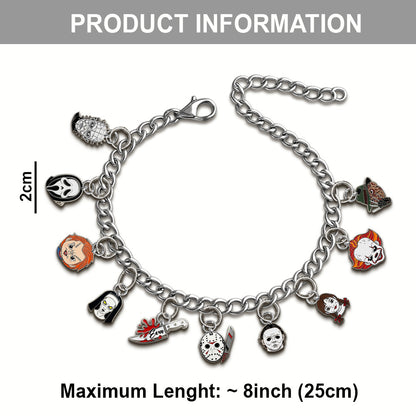 Horror On The Wrist - Personalized Horror Character Bracelet With Charms