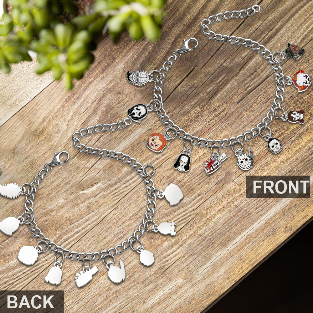 Horror On The Wrist - Personalized Horror Character Bracelet With Charms
