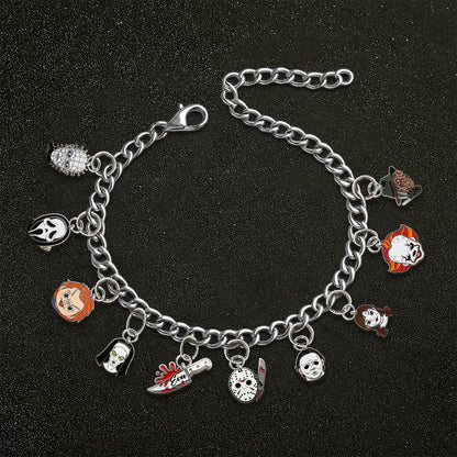 Horror On The Wrist - Personalized Horror Character Bracelet With Charms