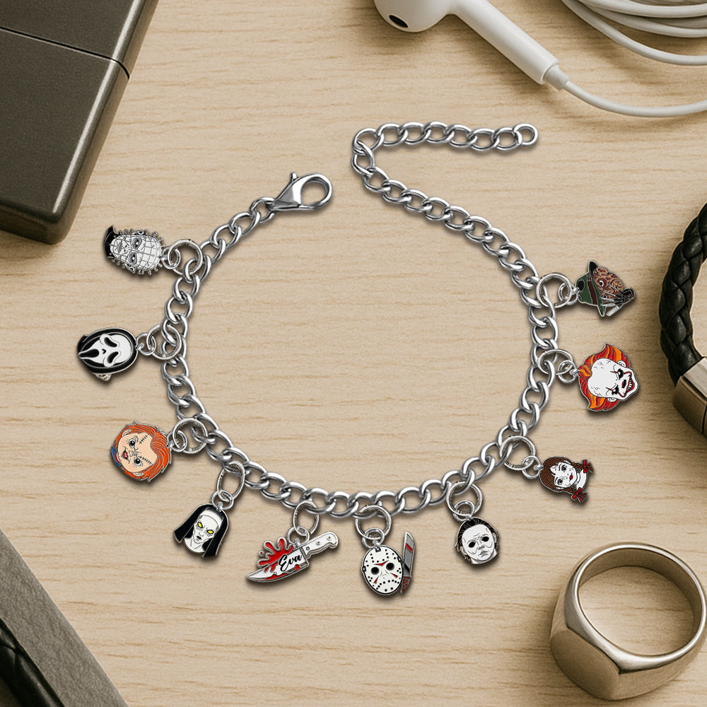 Horror On The Wrist - Personalized Horror Character Bracelet With Charms