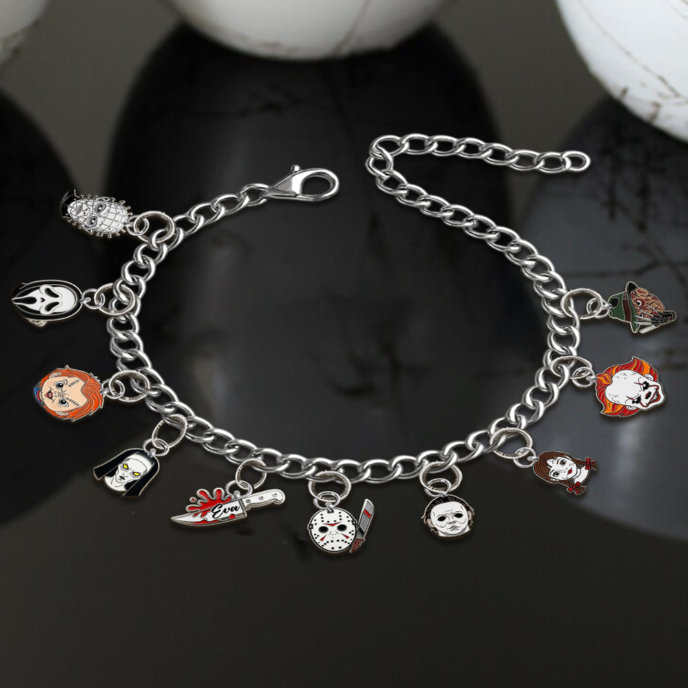 Horror On The Wrist - Personalized Horror Character Bracelet With Charms