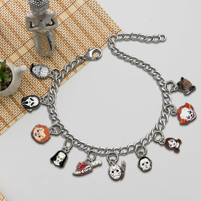 Horror On The Wrist - Personalized Horror Character Bracelet With Charms