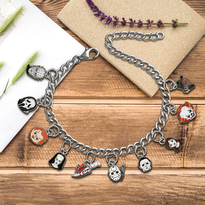 Horror On The Wrist - Personalized Horror Character Bracelet With Charms