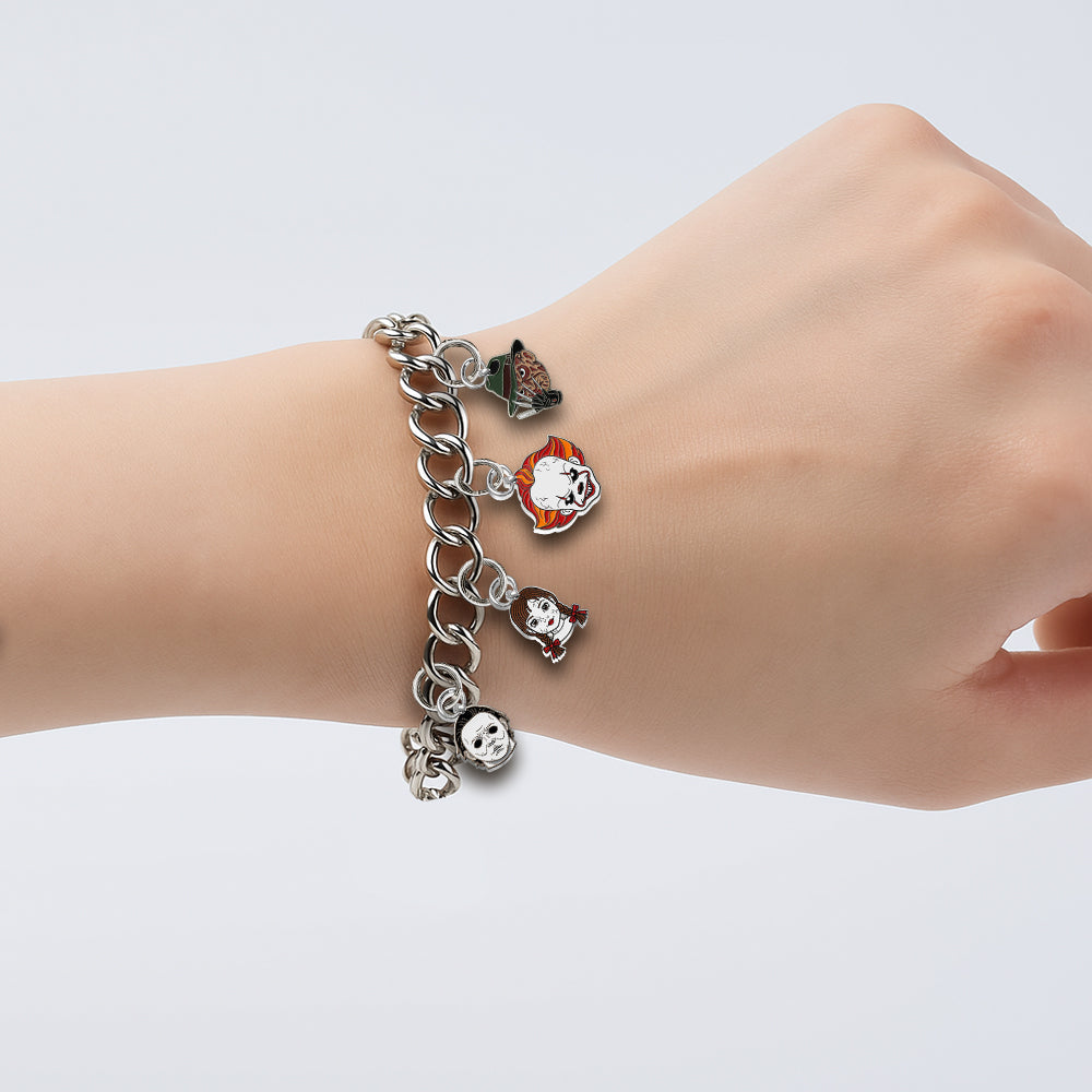 Horror On The Wrist - Personalized Horror Character Bracelet With Charms