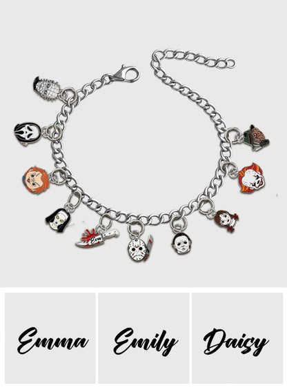 Horror On The Wrist - Personalized Horror Character Bracelet With Charms