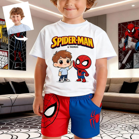 Custom From Any Photo - Personalized Spider-Verse Kid T-shirt & Shorts