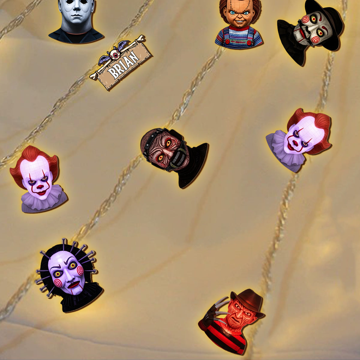Scary Halloween - Personalized Horror Character String Lights