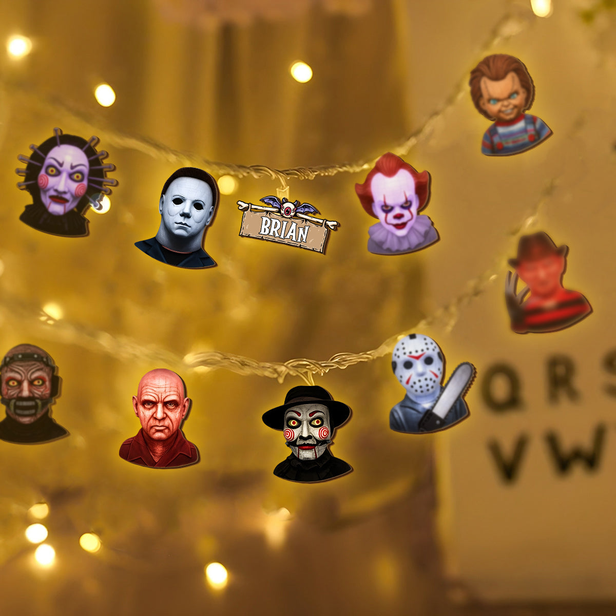 Scary Halloween - Personalized Horror Character String Lights