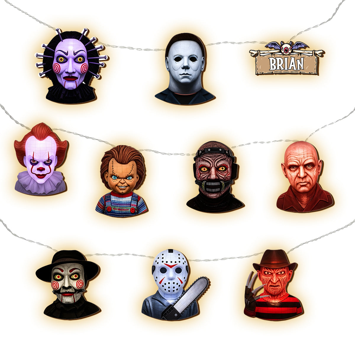 Scary Halloween - Personalized Horror Character String Lights