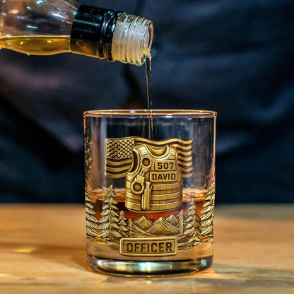 Police Officer - Personalized Police Officer Whiskey Decanter Set