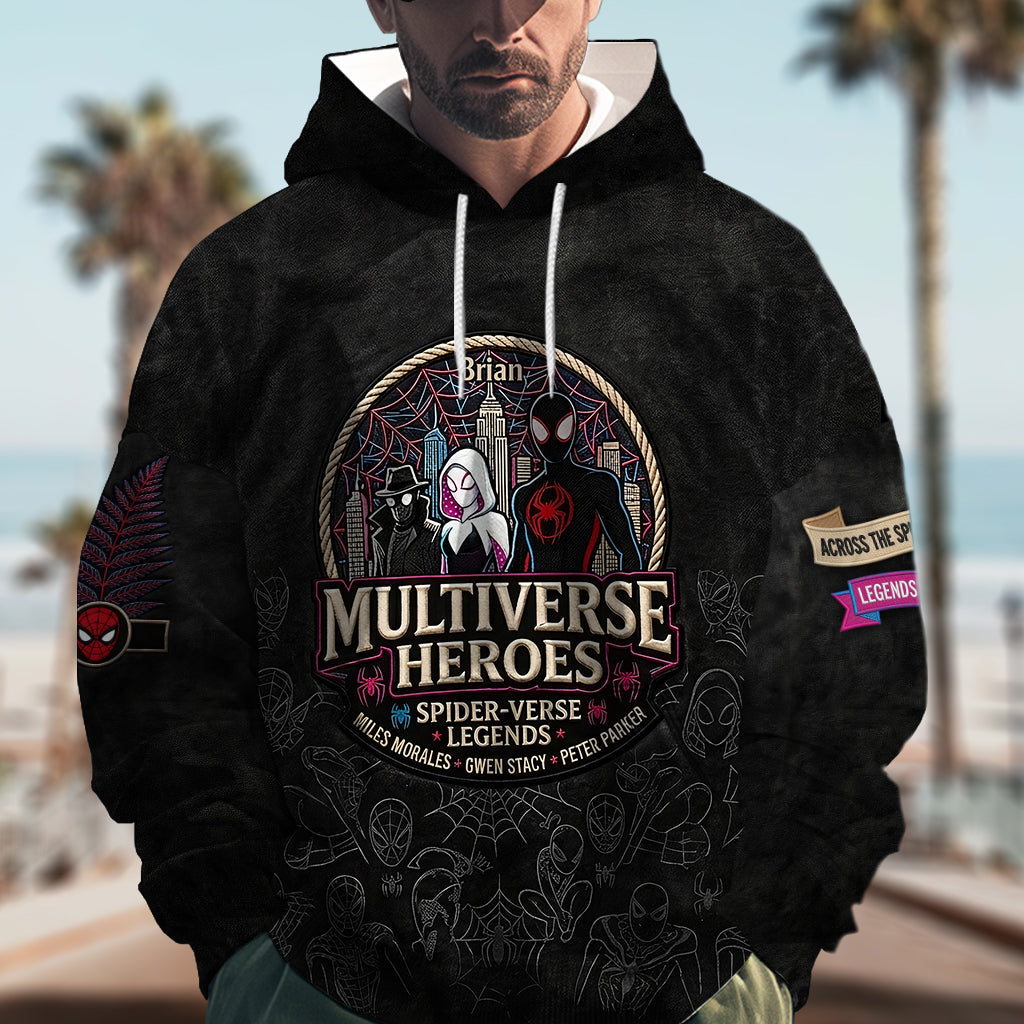 Multiverse Heroes - Personalized Spider-Verse All Over Print Hoodie & Classic Cap