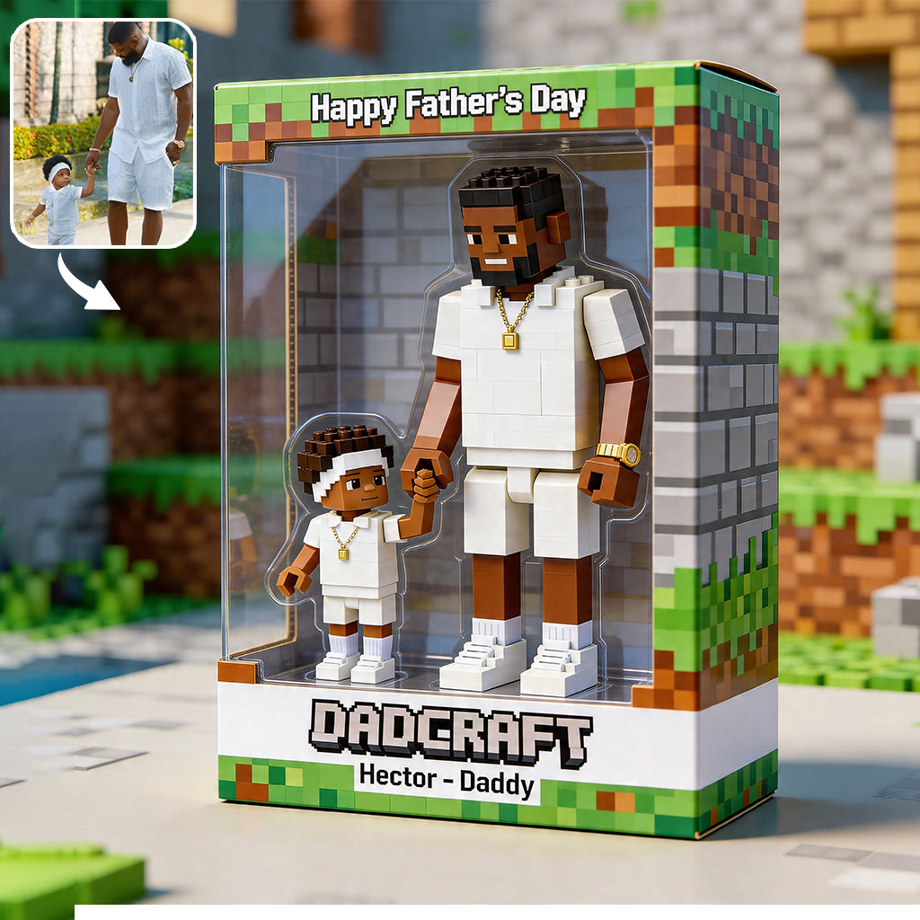 Blocky Dad - Personalized Block World Custom Shaped Acrylic Plaque