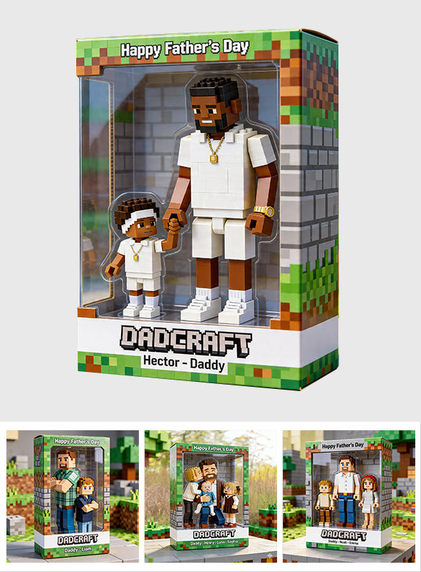 Blocky Dad - Personalized Block World Custom Shaped Acrylic Plaque