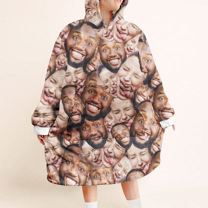 Custom Photo Blanket Hoodie - gift for dog lover, cat lover, anyone - Personalized Blanket Hoodie