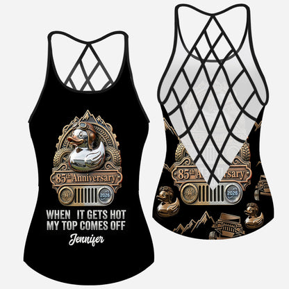 When It Gets Hot My Top Comes Off Anniversary - Personalized Car Cross Tank Top