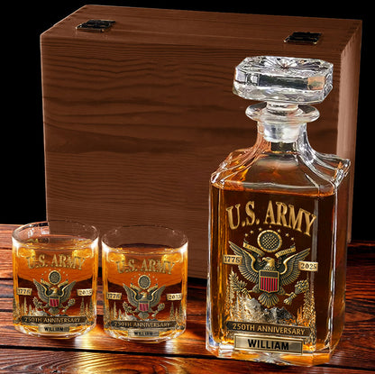 This We'll Defend - Personalized Veteran Whiskey Decanter Set