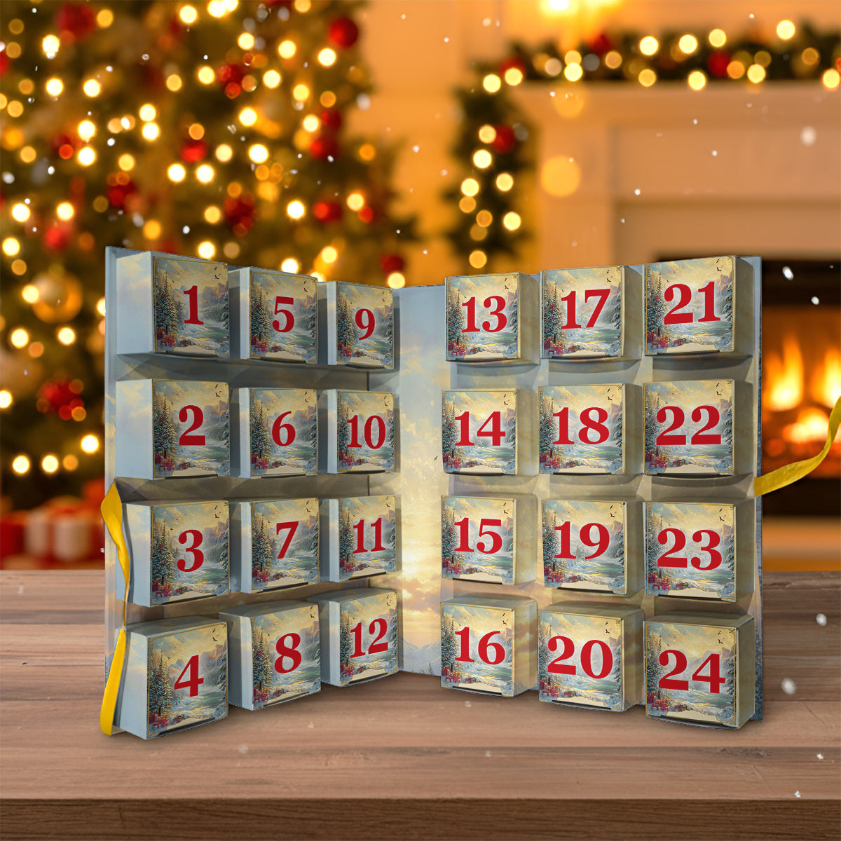 24 Days Of Adventure And Wonder - Personalized Hiking Folded Advent Calendar With Ornaments