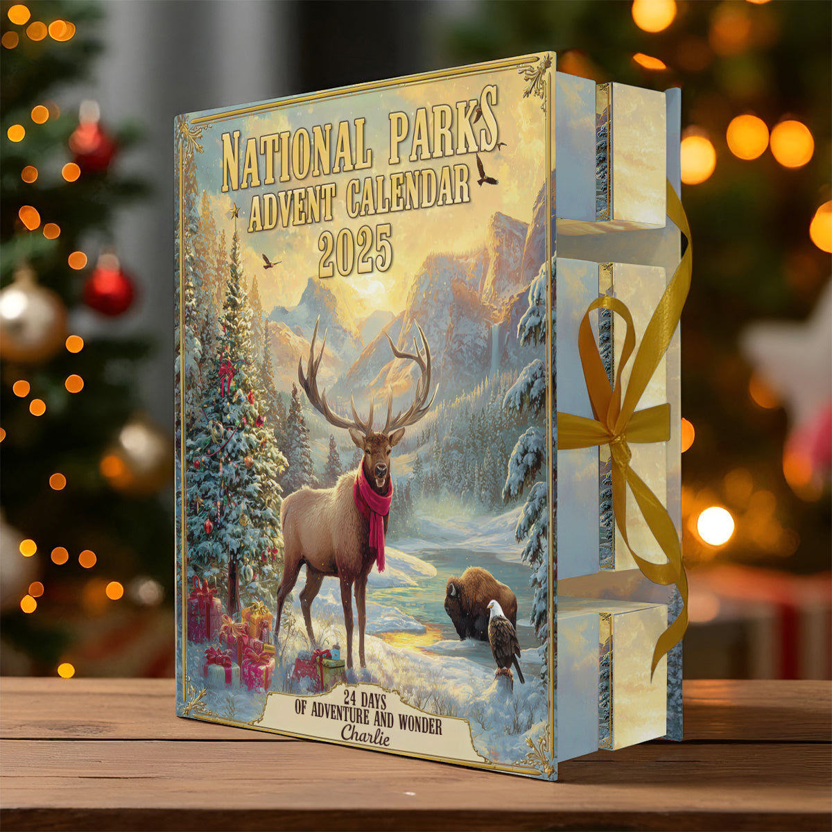 24 Days Of Adventure And Wonder - Personalized Hiking Folded Advent Calendar With Ornaments
